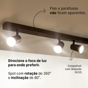 Ver imagem 4 de Kit 2 Trilho Eletrificado 2 Spot Led Mr16 Gu10 Direcionável Cor:preto