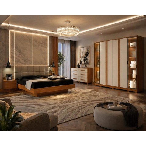 Dormitório Casal Reflecta Led Completo 3 Peças - Zeus Arbo