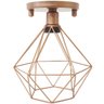 Lustre Teto Plafon Industrial Aramado Diamante Retrô Luminária Vintage Cobre Rose Gold Agp - 1