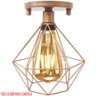 Lustre Teto Plafon Industrial Aramado Diamante Retrô Luminária Vintage Cobre Rose Gold Agp - 4