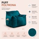 Ver imagem 2 de Puff Infantil Nuvem Criança com Enchimento de Espuma - Tecido Veludo Verde Petróleo