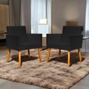 Ver imagem 2 de Kit 4 Poltronas Decorativa para Sala Recepção Consultório Nina Corino Cores Pé Palito 30 Cm Castanho