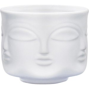 Zen Cachepô 10x11x11cm Cerâmica Branco