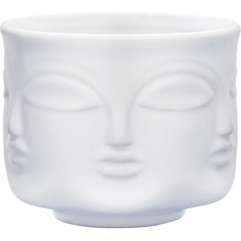 Zen Cachepô 10x11x11cm Cerâmica Branco