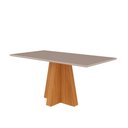 Ver imagem 2 de Conjunto Sala de Jantar Mesa Patricia 160x80 e 6 Cadeiras Maia Cimol Nature/Off White/Mascavo