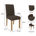 Ver imagem 5 de Conjunto Sala de Jantar Mesa Patricia 160x80 e 6 Cadeiras Maia Cimol Nature/Off White/Mascavo