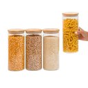Ver imagem 2 de Kit 4 Potes de Vidro 1,6l Tampa de Bambu Herméticos Redondos - Tüd