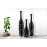 Conjunto 3 Garrafas Vasos Decorativos Enfeite Ondas Preto - 5