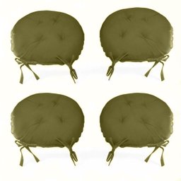 Kit 04 Almofadas Futon Redondo Assento para Cadeira 40x40 Bege Escuro - 1