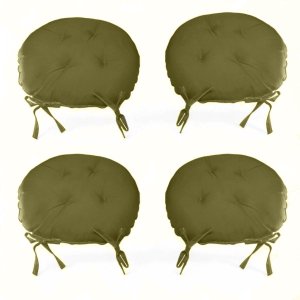 Kit 04 Almofadas Futon Redondo Assento para Cadeira 40x40 Bege Escuro