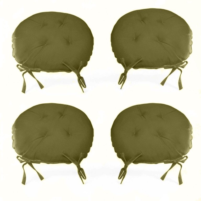 Kit 04 Almofadas Futon Redondo Assento para Cadeira 40x40 Bege Escuro