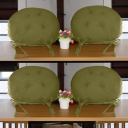 Kit 04 Almofadas Futon Redondo Assento para Cadeira 40x40 Bege Escuro - 2