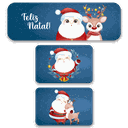 Ver imagem 1 de Kit de 3 Tapetes para Cozinha Natalinos Noel e Rena Cute Antiderrapante