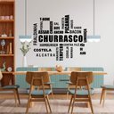 Ver imagem 3 de Adesivo de Parede Palavras Churrasco Cortes Carne Cantinho Gourmet Restaurante Kanto Store Adesivo D
