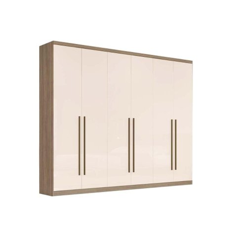 Guarda Roupa 6 Portas 3 Gavs Jade Henn Rústico/Ow