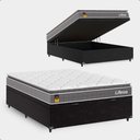 Ver imagem 1 de Cama Box Baú Casal Preto + Colchão Life D33 Pillow Top 61x138x188cm Cinza - e-Shop Casa