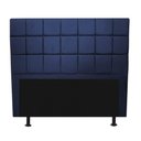 Ver imagem 5 de Kit Cabeceira + Calçadeira Baú Lívia King Size Estofada Madeira Maciça Corino Azul Marinho Gat