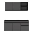 Ver imagem 6 de Cozinha Modulada Compacta Suspensa com Balcão para Pia 150cm Milano Multimóveis MP2478 Grafite