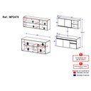 Ver imagem 4 de Cozinha Modulada Compacta Suspensa com Balcão para Pia 150cm Milano Multimóveis MP2478 Grafite