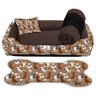 CAMA CASINHA PET PARA CACHORRO GATO KIT 04 PEÇAS COM FUNDO IMPERMEÁVEL TAMANHO M:DOG - 1