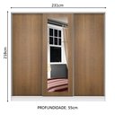 Ver imagem 3 de Guarda Roupa Casal 100% Mdf Madesa Eros 3 Portas de Correr com Espelho - Branco/rustic