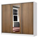 Ver imagem 2 de Guarda Roupa Casal 100% Mdf Madesa Eros 3 Portas de Correr com Espelho - Branco/rustic