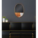 Ver imagem 2 de Espelho Oval Londres 50x40cm Com Borda Dourada