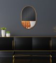 Ver imagem 2 de Espelho Oval Londres 50x40cm Com Borda Dourada