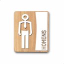 Ver imagem 1 de Placa para Banheiro Plaquinha Homens Cor Branco