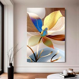 Quadro Decorativo Floral Moderno, Tela em Canvas ideal para  Sala, Quarto e Hall (100x70 cm) - 3