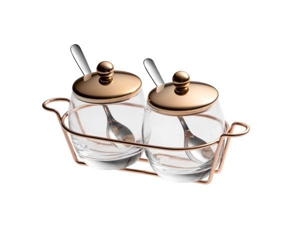 Suporte Servir Geléia Andrea 6 Peças Cobre Marca Forma - 1