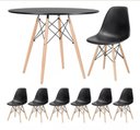 Ver imagem 3 de Conjunto de Jantar Eiffel: Mesa 120cm Preta e 6 Cadeiras Dkr - Design e Estilo
