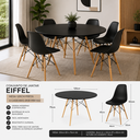 Ver imagem 2 de Conjunto de Jantar Eiffel: Mesa 120cm Preta e 6 Cadeiras Dkr - Design e Estilo