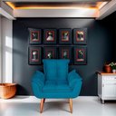 Ver imagem 5 de Poltrona para Sala e Quarto Decorativa Opala Suede Cor Azul Turquesa