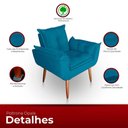 Ver imagem 4 de Poltrona para Sala e Quarto Decorativa Opala Suede Cor Azul Turquesa