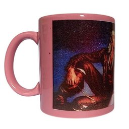 CANECA DE CERÂMICA RESINADA ROSA COM FAIXA BRANCA (CIGANOS) - 1