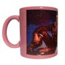 CANECA DE CERÂMICA RESINADA ROSA COM FAIXA BRANCA (CIGANOS) - 1