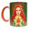 CANECA DE CERÂMICA BRANCA RESINADA COM INTERIOR E ALÇA LARANJA (DEUSA WICCA) - 1