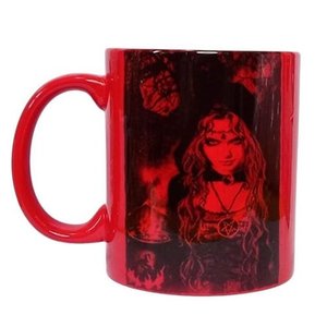 CANECA DE CERAMICA RESINADA NEON VERMELHA (DEUSA WICCA)