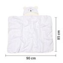 Ver imagem 2 de Toalha de Banho Forrada com Capuz Bordado Cinza