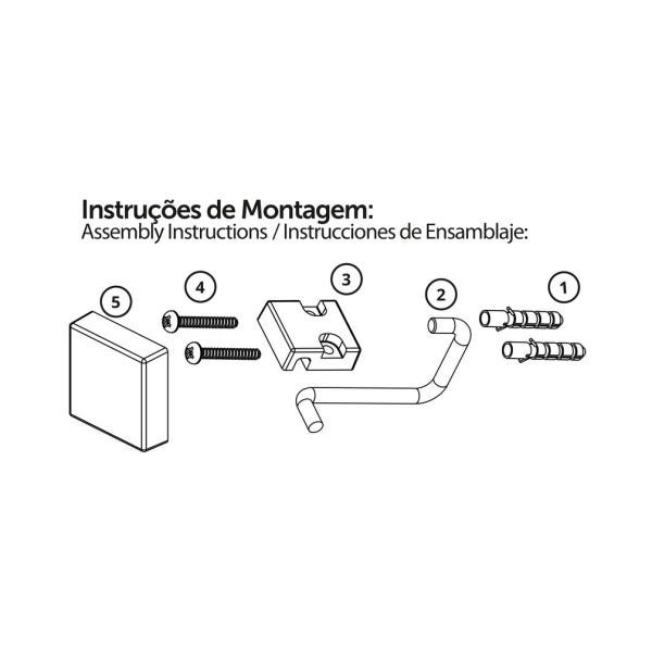 Toalheiro Duplo 45 Cm Com Kit De Fixação Dourado Future - 2