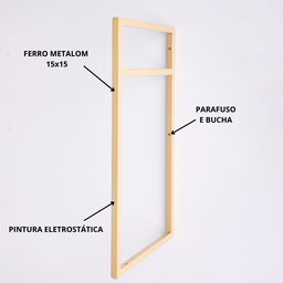 Estrutura para Prateleira 2 Niveis Industrial 50x30 Metal Dourado - 4