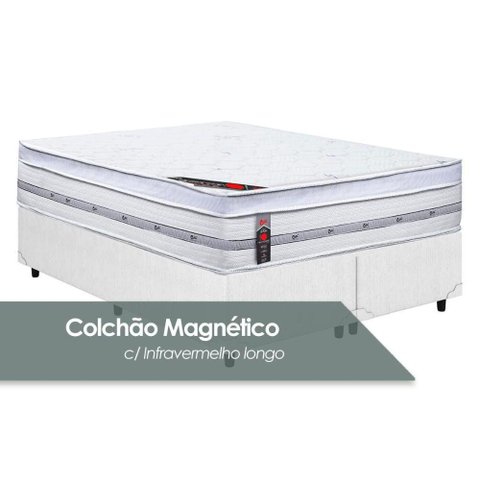 Cama Box Queen: Colchão C/vibro Massagem Castor Pocket Magnético Gold Star + Base Crc Courano