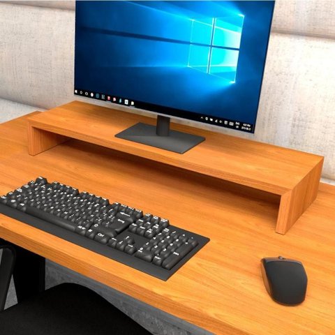 Suporte para Monitor F5 Mesa Escritório MDF 70cm Freijó Marrom F5 Office