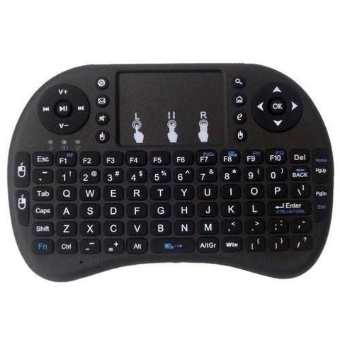 Mini Teclado Sem Fio + Touchpad Mouse para Smart TV Pc Notebook - Preto