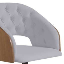 Poltrona Decorativa Giratória Núbia para Sala de Estar em Linho Cinza - Mobília Mobília - 2