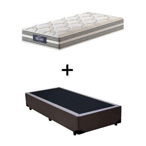 Cama Box Solteiro + Colchão de Molas Ensacadas Probel Vegas Comfort Pillow Euro Solteiro