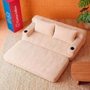 Ver imagem 2 de Sofá Cama Nami 1,50m Xpand Tech Tecido Velourê Bege Cama Inbox