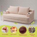 Ver imagem 3 de Sofá Cama Nami 1,50m Xpand Tech Tecido Velourê Bege Cama Inbox
