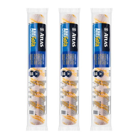 Kit 3 Rolo Para Pintura Anti-gota Tinta Esmalte Atlas -46cm